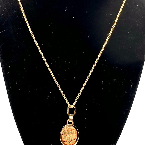 Gold Tone Dior Pendant Necklace